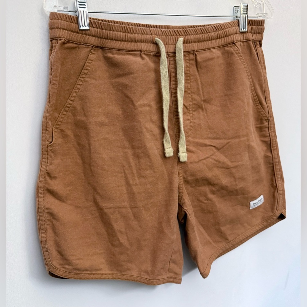 BANKS JOURNAL HUCKBERRY 16” Walkway Shorts Men 32x6” Linen Cotton Elastic Waist - Picture 3 of 12
